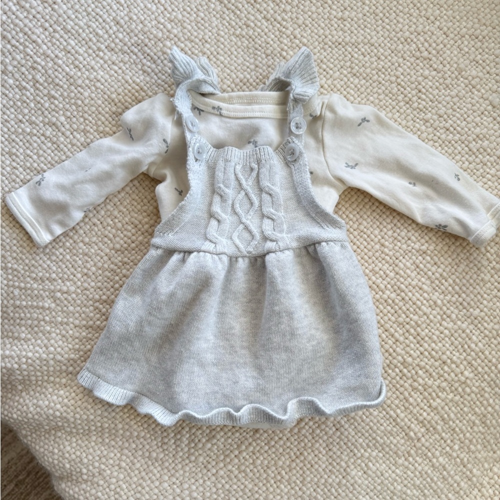 Carters Knit Dress Set, NB